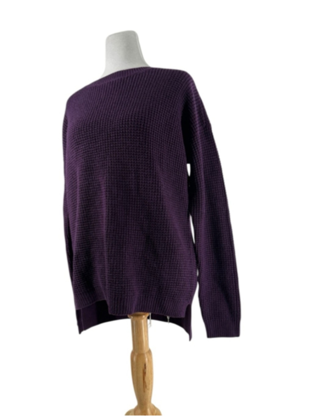 Aritzia Wilfred Isabelli waffle Knit Sweater Merino wool purple sz sm